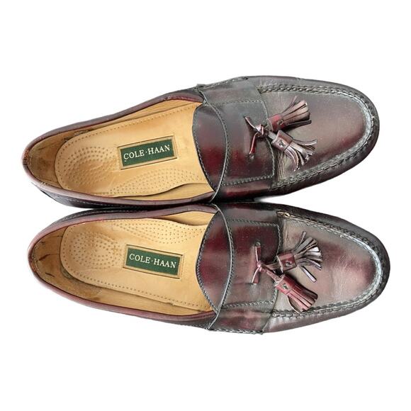 Cole Haan Men\'s Burgundy Brown Tassel Leather Loafers Size‎ 11 1/2 main image 6